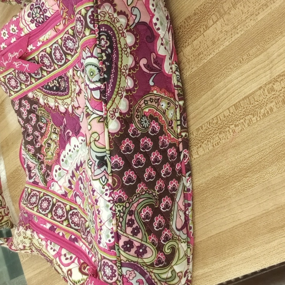 VERA BRADLEY Large Fabric Shoulder/Handbag Zip Top Close EUC - Picture 7 of 11